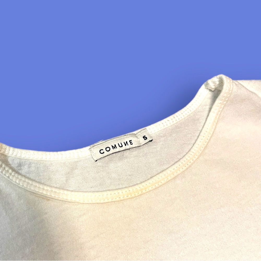 Comune Split Side Off White Cropped Tank Top. Siz… - image 6